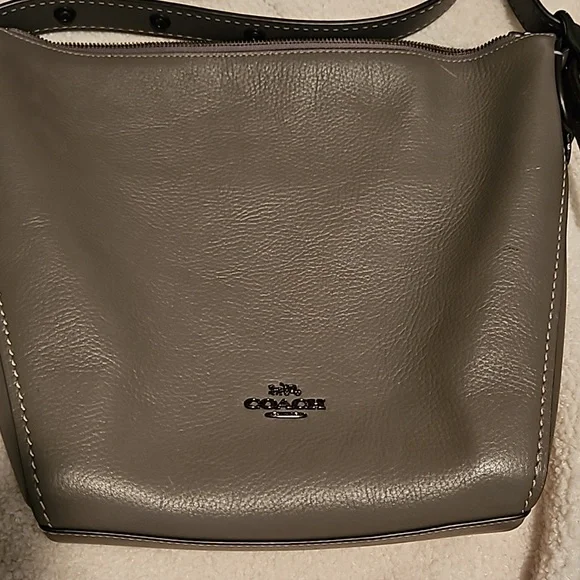 Coach Grey Leather Crossbody Bag - Picture 2 of 9